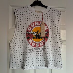 Alice + Olivia Guns and Roses Studded Tee